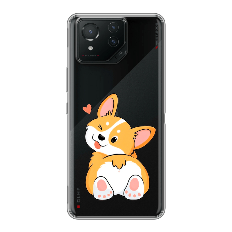 Силиконовый чехол на ASUS ROG Phone 8 с принтом Корги Силиконовый чехол на ASUS ROG Phone 8 с принтом Корги