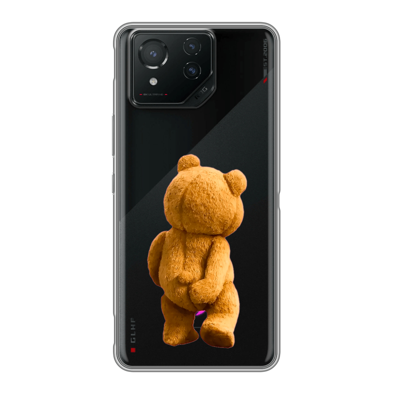 Силиконовый чехол на ASUS ROG Phone 8 с принтом Медведь Силиконовый чехол на ASUS ROG Phone 8 с принтом Медведь