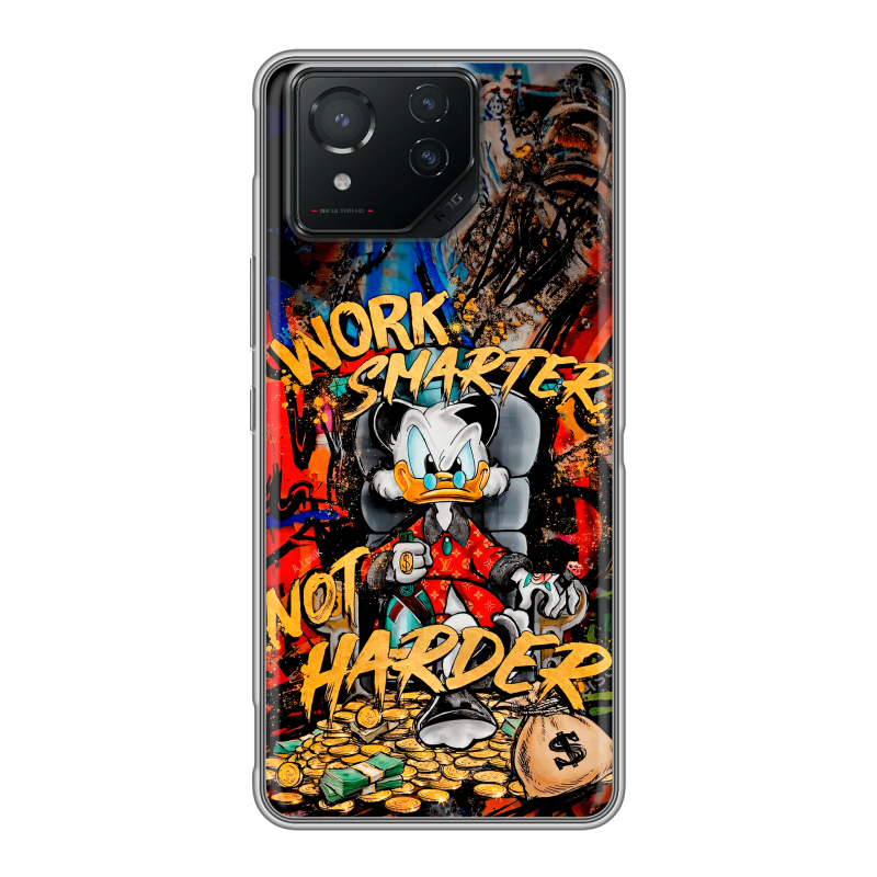 Силиконовый чехол на ASUS ROG Phone 8 с принтом Дональд Дак Деньги Силиконовый чехол на ASUS ROG Phone 8 с принтом Дональд Дак Деньги