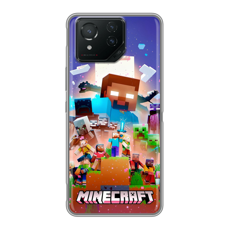 Силиконовый чехол на ASUS ROG Phone 8 с принтом Майнкрафт Minecraft Силиконовый чехол на ASUS ROG Phone 8 с принтом Майнкрафт Minecraft