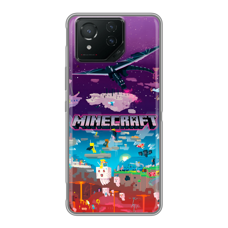 Силиконовый чехол на ASUS ROG Phone 8 с принтом Майнкрафт Minecraft Силиконовый чехол на ASUS ROG Phone 8 с принтом Майнкрафт Minecraft
