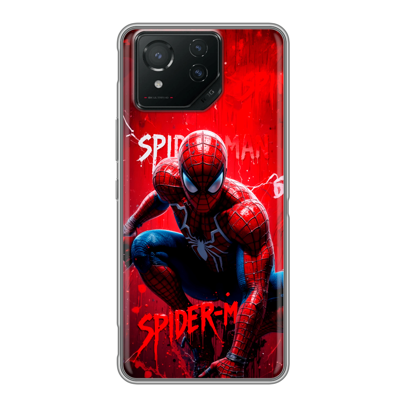 Силиконовый чехол на ASUS ROG Phone 8 с принтом Spiderman Человек паук Силиконовый чехол на ASUS ROG Phone 8 с принтом Spiderman Человек паук