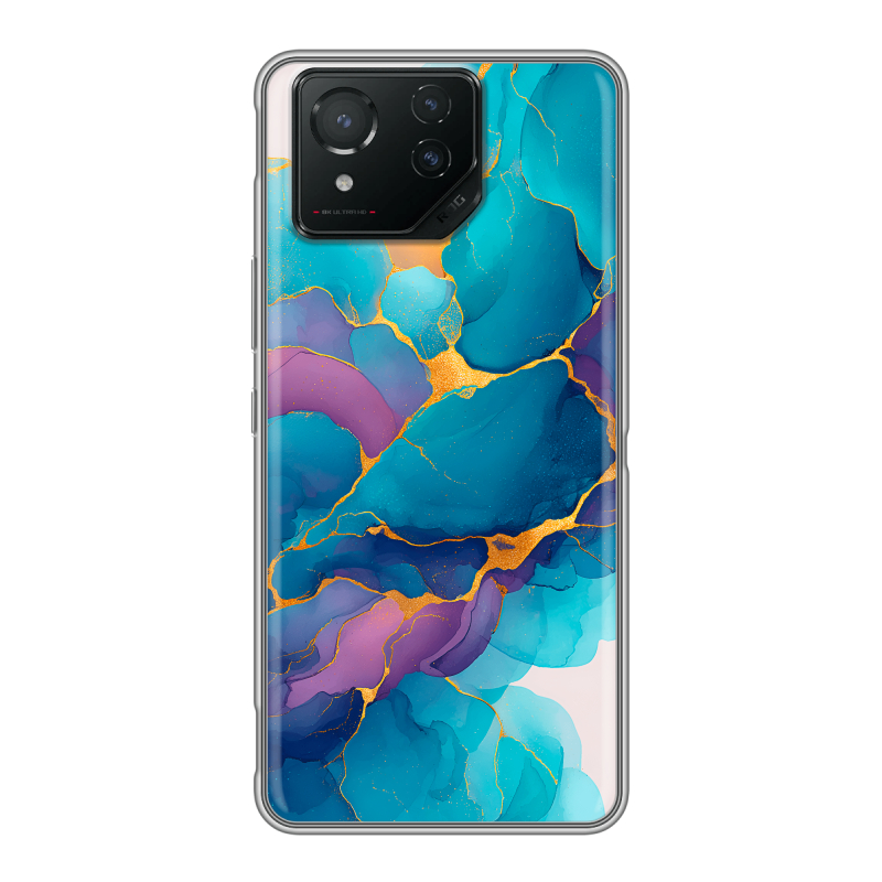 Силиконовый чехол на ASUS ROG Phone 8 с принтом Мрамор блестки Силиконовый чехол на ASUS ROG Phone 8 с принтом Мрамор блестки