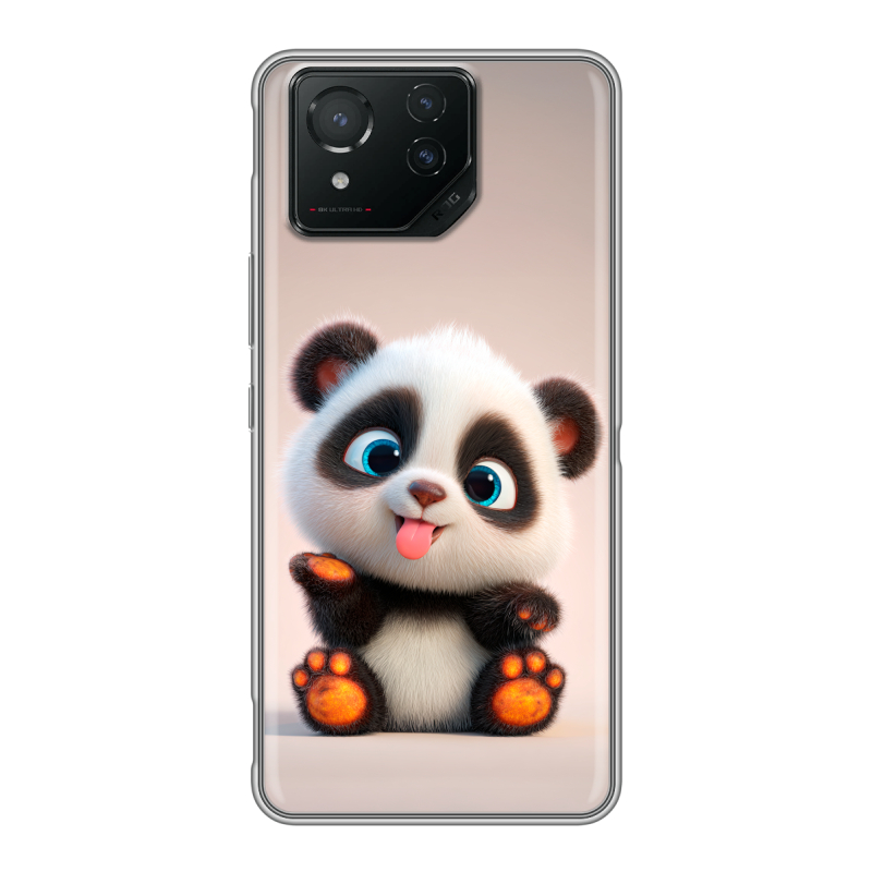 Силиконовый чехол на ASUS ROG Phone 8 с принтом милая панда Силиконовый чехол на ASUS ROG Phone 8 с принтом милая панда