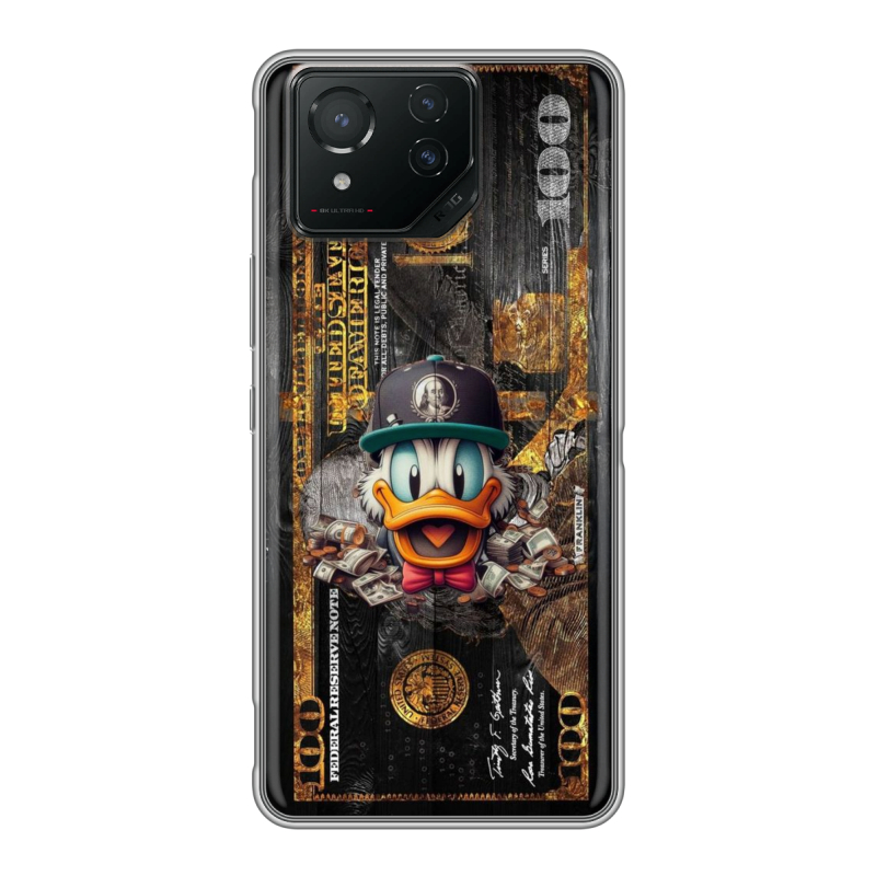 Силиконовый чехол на ASUS ROG Phone 8 с принтом Дональд Дак Доллар Силиконовый чехол на ASUS ROG Phone 8 с принтом Дональд Дак Доллар