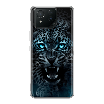 Силиконовый чехол на ASUS ROG Phone 8 Pro с принтом Темный леопард Силиконовый чехол на ASUS ROG Phone 8 Pro с принтом Темный леопард