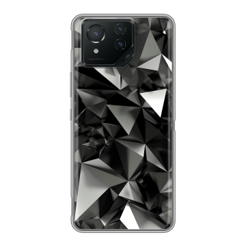 Силиконовый чехол на ASUS ROG Phone 8 Pro с принтом Черные кристаллы Силиконовый чехол на ASUS ROG Phone 8 Pro с принтом Черные кристаллы