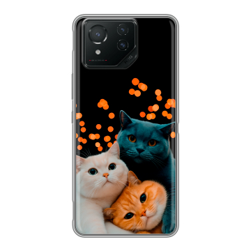 Силиконовый чехол на ASUS ROG Phone 8 Pro с принтом Кошки Силиконовый чехол на ASUS ROG Phone 8 Pro с принтом Кошки