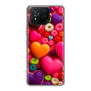 Силиконовый чехол на ASUS ROG Phone 8 Pro с принтом Сердечки Силиконовый чехол на ASUS ROG Phone 8 Pro с принтом Сердечки