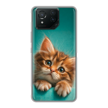 Силиконовый чехол на ASUS ROG Phone 8 Pro с принтом котенок Силиконовый чехол на ASUS ROG Phone 8 Pro с принтом котенок
