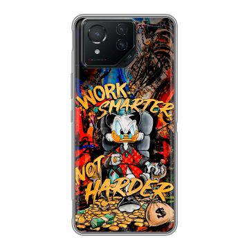 Силиконовый чехол на ASUS ROG Phone 8 Pro с принтом Дональд Дак Деньги Силиконовый чехол на ASUS ROG Phone 8 Pro с принтом Дональд Дак Деньги