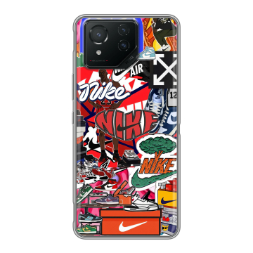 Силиконовый чехол на ASUS ROG Phone 8 Pro с принтом Найк Nike яркий Силиконовый чехол на ASUS ROG Phone 8 Pro с принтом Найк Nike яркий