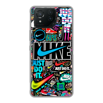 Силиконовый чехол на ASUS ROG Phone 8 Pro с принтом найк nike черный
