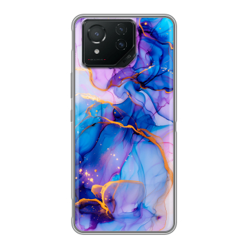 Силиконовый чехол на ASUS ROG Phone 8 Pro с принтом синий мрамор Силиконовый чехол на ASUS ROG Phone 8 Pro с принтом синий мрамор