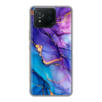 Силиконовый чехол на ASUS ROG Phone 8 Pro с принтом синий мрамор Силиконовый чехол на ASUS ROG Phone 8 Pro с принтом синий мрамор