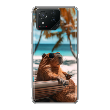 Силиконовый чехол на ASUS ROG Phone 8 Pro с принтом Капибара Силиконовый чехол на ASUS ROG Phone 8 Pro с принтом Капибара