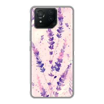 Силиконовый чехол на ASUS ROG Phone 8 Pro с принтом цветы лаванда Силиконовый чехол на ASUS ROG Phone 8 Pro с принтом цветы лаванда