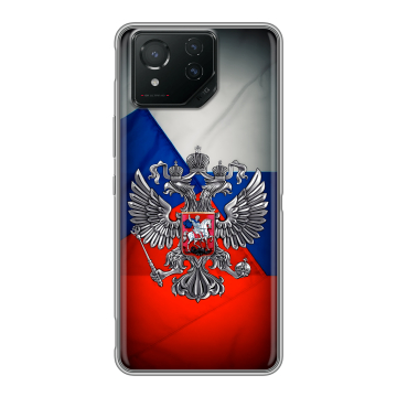 Силиконовый чехол на ASUS ROG Phone 8 Pro с принтом Флаг России Силиконовый чехол на ASUS ROG Phone 8 Pro с принтом Флаг России