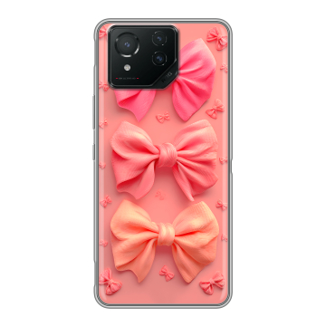 Силиконовый чехол на ASUS ROG Phone 8 Pro с принтом Розовые бантики Силиконовый чехол на ASUS ROG Phone 8 Pro с принтом Розовые бантики