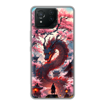 Силиконовый чехол на ASUS ROG Phone 8 Pro с принтом Дракон Японский Силиконовый чехол на ASUS ROG Phone 8 Pro с принтом Дракон Японский