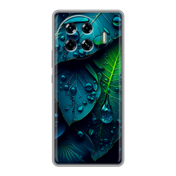Силиконовый чехол на Tecno Spark 20 Pro Plus с принтом Листья