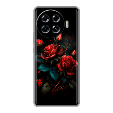 Силиконовый чехол на Tecno Spark 20 Pro Plus с принтом Розы красные