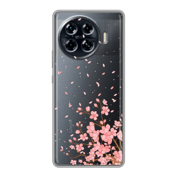 Силиконовый чехол на Tecno Spark 20 Pro Plus с принтом Ветка сакуры