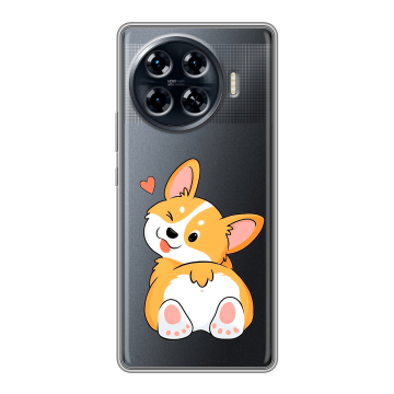 Силиконовый чехол на Tecno Spark 20 Pro Plus с принтом Корги