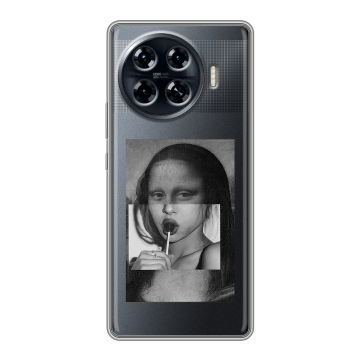 Силиконовый чехол на Tecno Spark 20 Pro Plus с принтом Мона Лиза