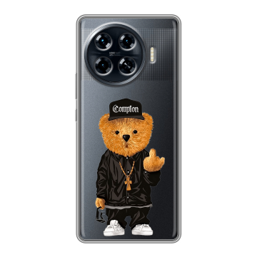 Силиконовый чехол на Tecno Spark 20 Pro Plus с принтом Плюшевый медведь
