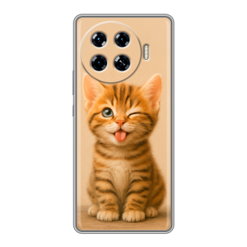 Силиконовый чехол на Tecno Spark 20 Pro Plus с принтом котенок