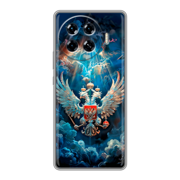 Силиконовый чехол на Tecno Spark 20 Pro Plus с принтом Герб флаг России