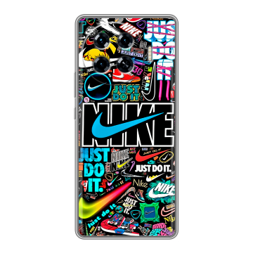 Силиконовый чехол на Tecno Spark 20 Pro Plus с принтом найк nike черный Силиконовый чехол на Tecno Spark 20 Pro Plus с принтом найк nike черный