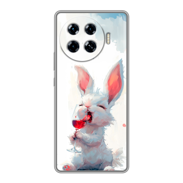 Силиконовый чехол на Tecno Spark 20 Pro Plus с принтом кролик зайчик