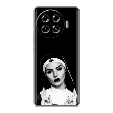 Силиконовый чехол на Tecno Spark 20 Pro Plus с принтом монашка Силиконовый чехол на Tecno Spark 20 Pro Plus с принтом монашка