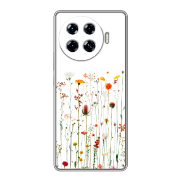 Силиконовый чехол на Tecno Spark 20 Pro Plus с принтом цветы