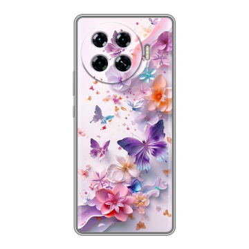 Силиконовый чехол на Tecno Spark 20 Pro Plus с принтом цветы бабочки