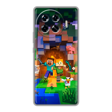 Силиконовый чехол на Tecno Spark 20 Pro Plus с принтом Майнкрафт Minecraft Силиконовый чехол на Tecno Spark 20 Pro Plus с принтом Майнкрафт Minecraft