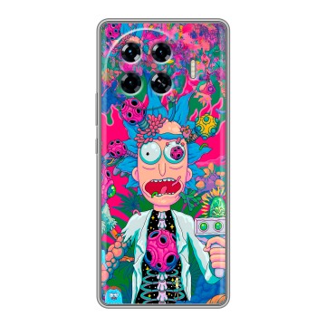 Силиконовый чехол на Tecno Spark 20 Pro Plus с принтом Рик и Морти Rick Morty