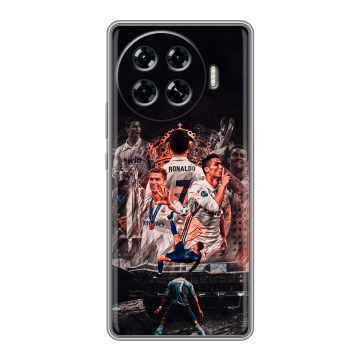 Силиконовый чехол на Tecno Spark 20 Pro Plus с принтом Реал Роналдо Real Ronaldo