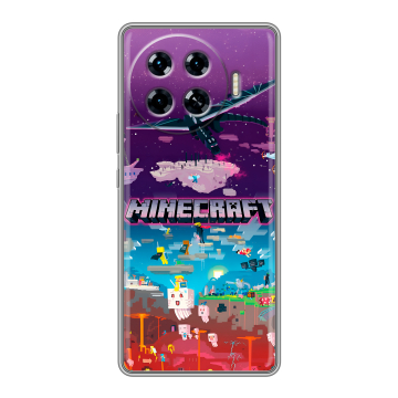 Силиконовый чехол на Tecno Spark 20 Pro Plus с принтом Майнкрафт Minecraft