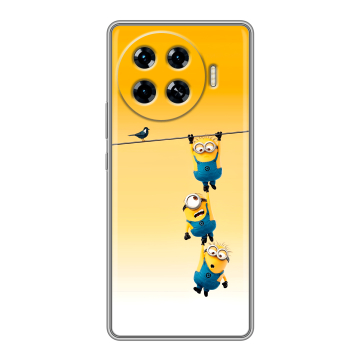 Силиконовый чехол на Tecno Spark 20 Pro Plus с принтом Миньоны