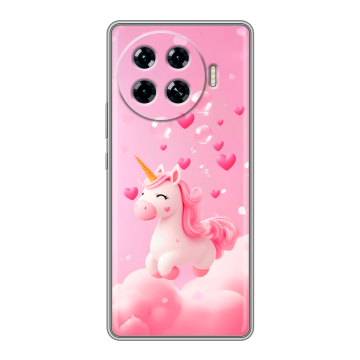 Силиконовый чехол на Tecno Spark 20 Pro Plus с принтом Единорог