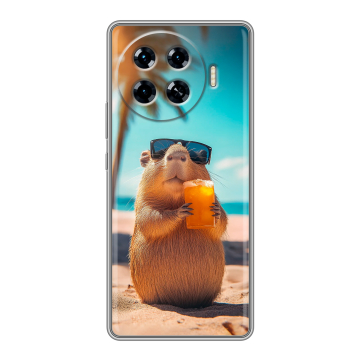 Силиконовый чехол на Tecno Spark 20 Pro Plus с принтом Капибара