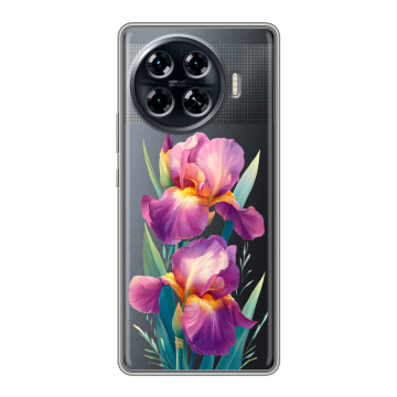 Силиконовый чехол на Tecno Spark 20 Pro Plus с принтом Цветы орхидеи