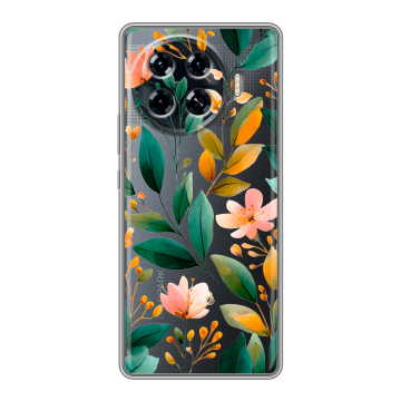 Силиконовый чехол на Tecno Spark 20 Pro Plus с принтом Цветы паттерн