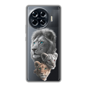 Силиконовый чехол на Tecno Spark 20 Pro Plus с принтом Львы