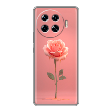 Силиконовый чехол на Tecno Spark 20 Pro Plus с принтом Розовая роза