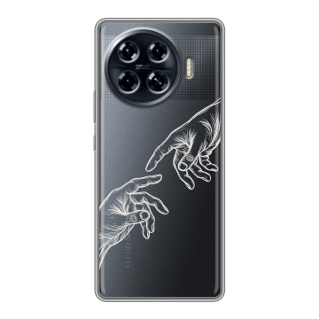 Силиконовый чехол на Tecno Spark 20 Pro Plus с принтом Сотворение мира