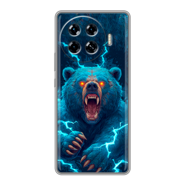 Силиконовый чехол на Tecno Spark 20 Pro Plus с принтом Медведь